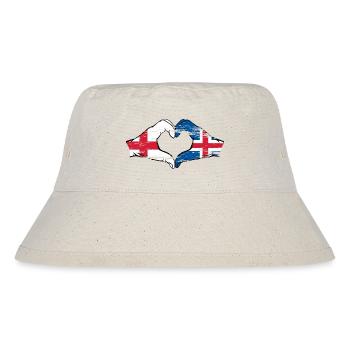 England Iceland flag hands heart shape used - Stanley/Stella Recycled Bucket Hat - natural - Front