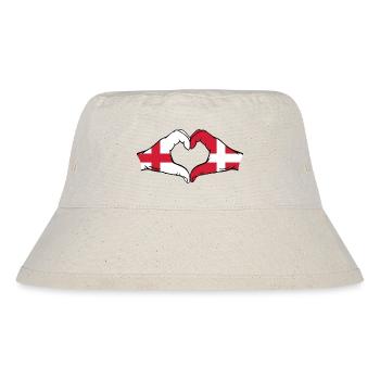 England Denmark Flag Hands Heart Shape - Stanley/Stella Recycled Bucket Hat - natural - Front