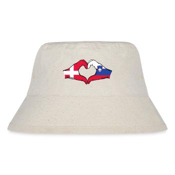 Danemark Slovénie Drapeau Mains Coeur - Bob recyclé Stanley/Stella - blanc naturel - Devant