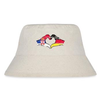 Serbie Allemagne Drapeau Mains Coeur Forme Utilisé - Bob recyclé Stanley/Stella - blanc naturel - Devant