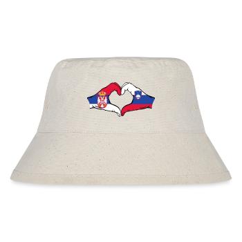 Serbie Slovénie Drapeau Mains Coeur - Bob recyclé Stanley/Stella - blanc naturel - Devant