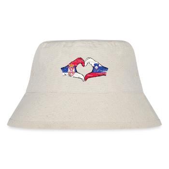Serbie Slovénie drapeau mains forme coeur utilisé - Bob recyclé Stanley/Stella - blanc naturel - Devant