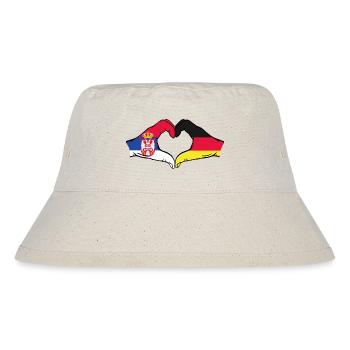 Serbie Allemagne Drapeau Mains Coeur Forme - Bob recyclé Stanley/Stella - blanc naturel - Devant