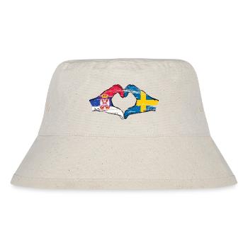 Serbie Suède drapeau mains forme coeur utilisé - Bob recyclé Stanley/Stella - blanc naturel - Devant