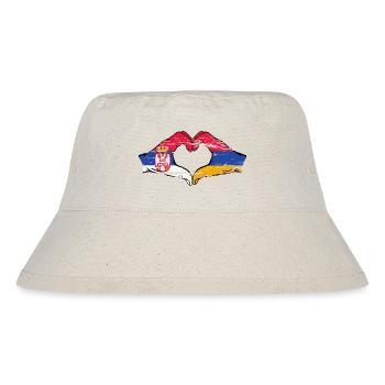 Serbie Arménie Drapeau Mains Coeur Forme Utilisé - Bob recyclé Stanley/Stella - blanc naturel - Devant