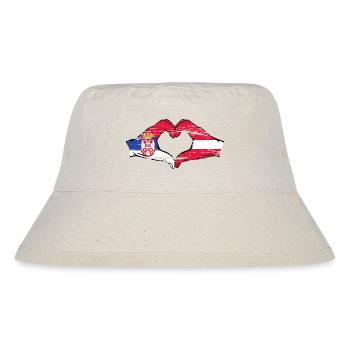Serbie Lettonie Drapeau Mains Coeur Forme Utilisé - Bob recyclé Stanley/Stella - blanc naturel - Devant