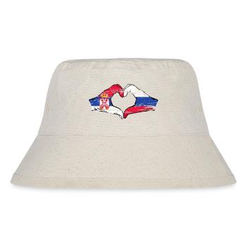 Serbie Russie Drapeau Mains Coeur Forme Utilisé - Bob recyclé Stanley/Stella - blanc naturel - Devant