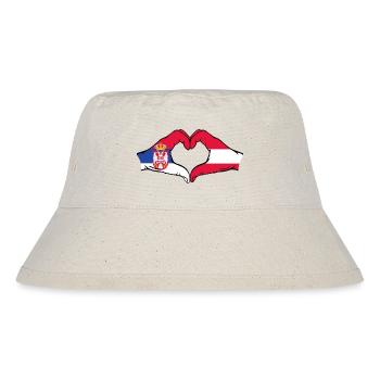 Serbie Autriche Drapeau Mains Coeur - Bob recyclé Stanley/Stella - blanc naturel - Devant