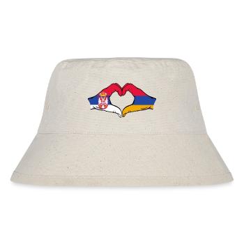 Serbie Arménie Drapeau Mains Coeur - Bob recyclé Stanley/Stella - blanc naturel - Devant