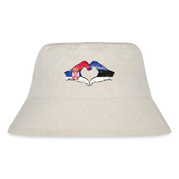 Serbie Estonie Drapeau Mains Coeur Forme Utilisé - Bob recyclé Stanley/Stella - blanc naturel - Devant