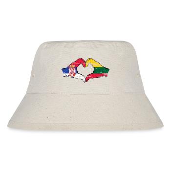 Serbie Lituanie drapeau mains forme coeur utilisé - Bob recyclé Stanley/Stella - blanc naturel - Devant