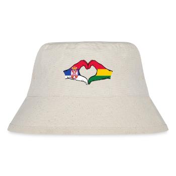 Serbia Bolivia Flag Hands Heart Shape - Stanley/Stella Recycled Bucket Hat - natural - Front