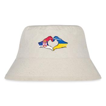 Serbie Ukraine drapeau mains forme coeur utilisé - Bob recyclé Stanley/Stella - blanc naturel - Devant