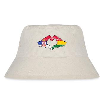 Serbie Bolivie drapeau mains forme coeur utilisé - Bob recyclé Stanley/Stella - blanc naturel - Devant