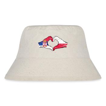Serbie Pologne drapeau mains forme coeur utilisé - Bob recyclé Stanley/Stella - blanc naturel - Devant
