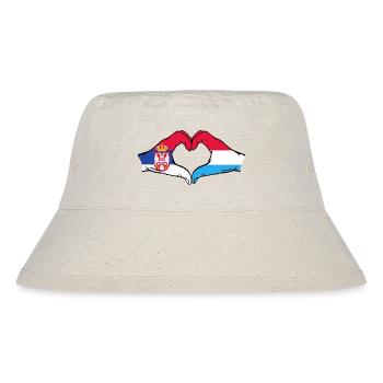 Mains du drapeau de la Serbie au Luxembourg en forme de coeur - Bob recyclé Stanley/Stella - blanc naturel - Devant