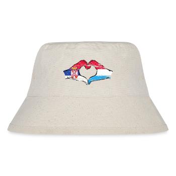 Aiguilles du drapeau de la Serbie Luxembourg en forme de coeur utilisé - Bob recyclé Stanley/Stella - blanc naturel - Devant