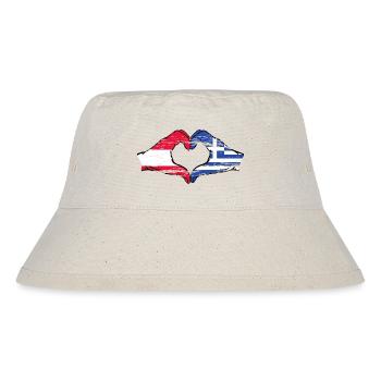 Austria Greece Flag Hands Heart Shape - Stanley/Stella Recycled Bucket Hat - natural - Front