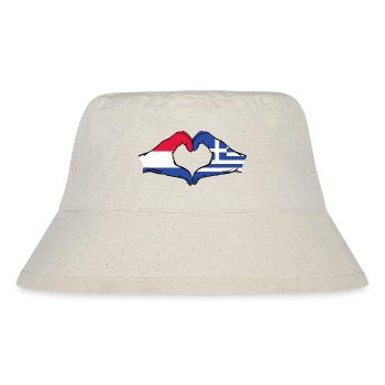 Holland Greece Flag Hands Heart Shape - Stanley/Stella Recycled Bucket Hat - natural - Front