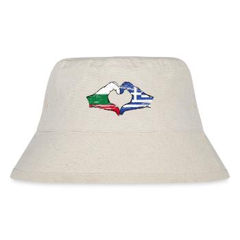 Bulgaria Greece Flag Hands Heart Shape Used - Stanley/Stella Recycled Bucket Hat - natural - Front