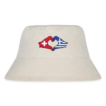 Switzerland Greece Flag Hands Heart Shape - Stanley/Stella Recycled Bucket Hat - natural - Front
