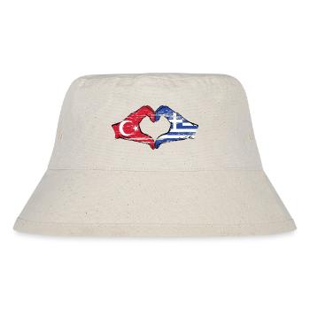 Türkei Griechenland Flagge Hände Herzform used - Stanley/Stella recycelter Bucket Hat - Naturweiß - Vorne