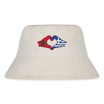 Morocco Greece Flag Hands Heart Shape - Stanley/Stella Recycled Bucket Hat - natural - Front