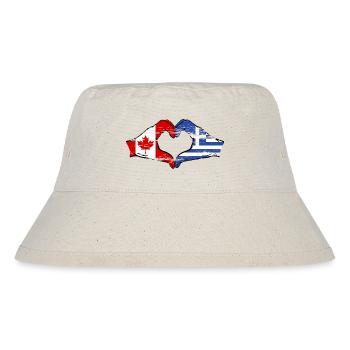 Kanada Griechenland Flagge Hände Herzform used - Stanley/Stella recycelter Bucket Hat - Naturweiß - Vorne