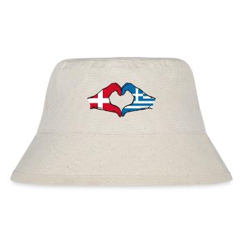 Denmark Greece Flag Hands Heart Shape - Stanley/Stella Recycled Bucket Hat - natural - Front