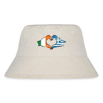 Irlande Grèce Drapeau Mains Coeur Forme Utilisé - Bob recyclé Stanley/Stella - blanc naturel - Devant