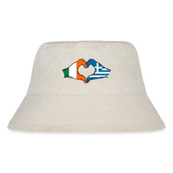 Ireland Greece Flag Hands Heart Shape - Stanley/Stella Recycled Bucket Hat - natural - Front