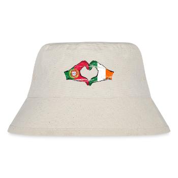 Portugal Irlande Drapeau Mains Coeur Forme Utilisé - Bob recyclé Stanley/Stella - blanc naturel - Devant