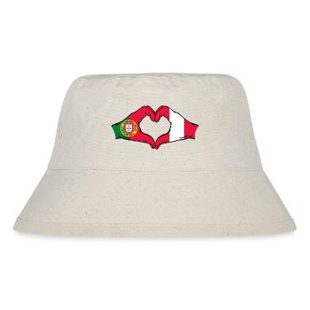 Portugal Peru Flag Hands Heart Shape - Stanley/Stella Recycled Bucket Hat - natural - Front