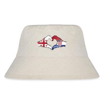 Georgien Kroatien Flagge Hände Herzform used - Stanley/Stella recycelter Bucket Hat - Naturweiß - Vorne