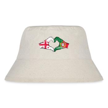 Géorgie Portugal Drapeau Mains Coeur Utilisé - Bob recyclé Stanley/Stella - blanc naturel - Devant