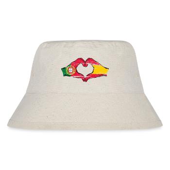 Portugal Espagne Drapeau Mains Coeur Forme Utilisé - Bob recyclé Stanley/Stella - blanc naturel - Devant