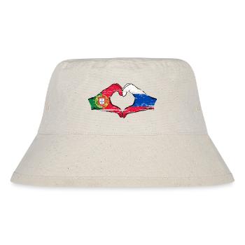 Portugal Russie Drapeau Mains Coeur Forme Utilisé - Bob recyclé Stanley/Stella - blanc naturel - Devant