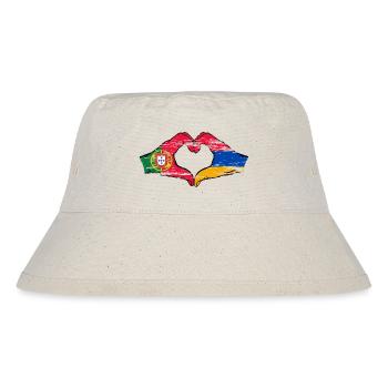 Portugal Armenien Flagge Hände Herzform used - Stanley/Stella recycelter Bucket Hat - Naturweiß - Vorne