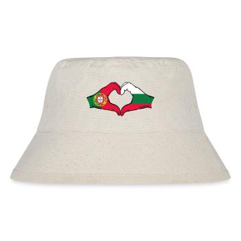 Portugal Bulgarien Flagge Hände Herzform - Stanley/Stella recycelter Bucket Hat - Naturweiß - Vorne