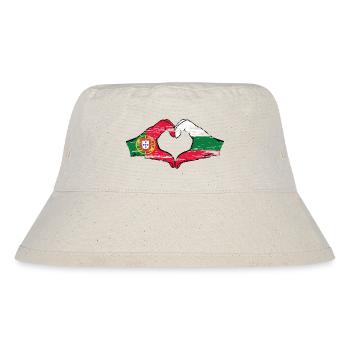 Portugal Bulgarie drapeau mains forme coeur utilisé - Bob recyclé Stanley/Stella - blanc naturel - Devant
