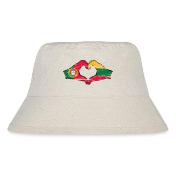 Portugal Lithuania flag hands heart shape used - Stanley/Stella Recycled Bucket Hat - natural - Front