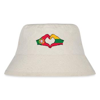 Portugal Lituanie Drapeau Mains Coeur Forme - Bob recyclé Stanley/Stella - blanc naturel - Devant