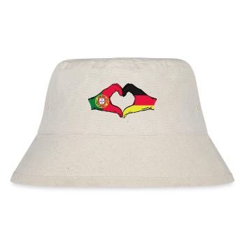 Portugal Deutschland Flagge Hände Herzform - Stanley/Stella recycelter Bucket Hat - Naturweiß - Vorne
