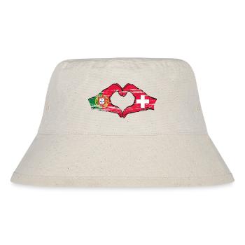 Portugal Suisse Drapeau Mains Coeur Utilisé - Bob recyclé Stanley/Stella - blanc naturel - Devant