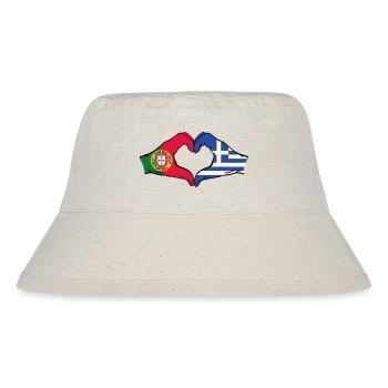 Portugal Greece Flag Hands Heart Shape - Stanley/Stella Recycled Bucket Hat - natural - Front
