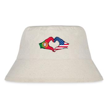 Portugal USA Flag Hands Heart Shape - Stanley/Stella Recycled Bucket Hat - natural - Front