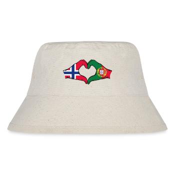 Norway Portugal Flag Hands Heart Shape - Stanley/Stella Recycled Bucket Hat - natural - Front