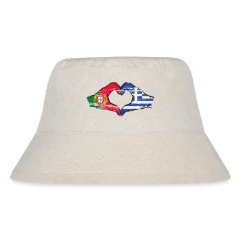Portugal Greece Flag Hands Heart Shape Used - Stanley/Stella Recycled Bucket Hat - natural - Front