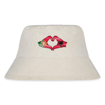 Portugal Albanie Drapeau Mains Coeur Forme Utilisé - Bob recyclé Stanley/Stella - blanc naturel - Devant