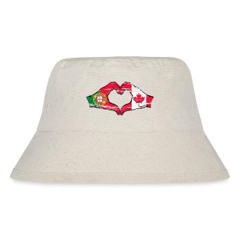 Portugal Canada Drapeau Mains Coeur Forme Utilisé - Bob recyclé Stanley/Stella - blanc naturel - Devant